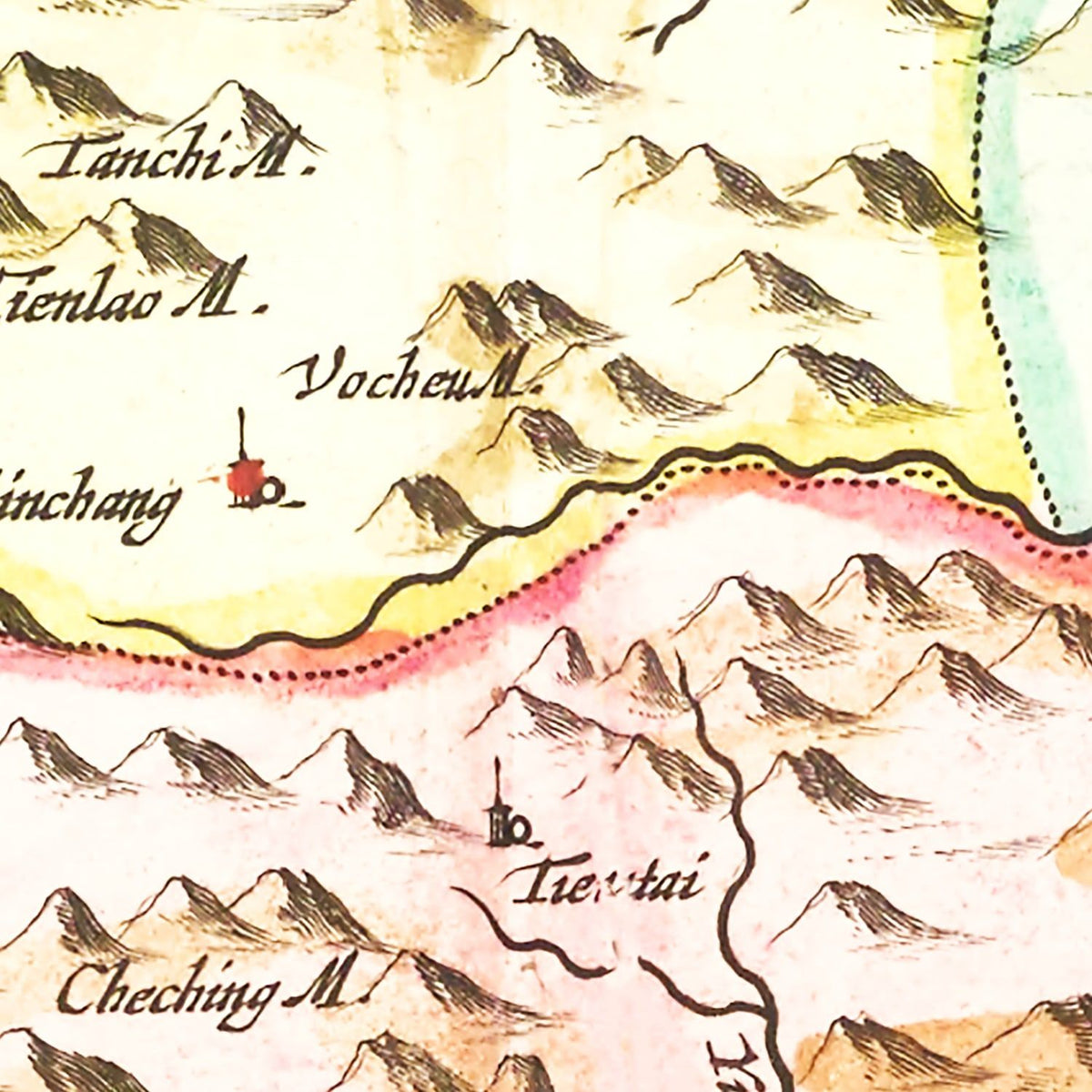 Vintage Map of Zhejiang, China 1665