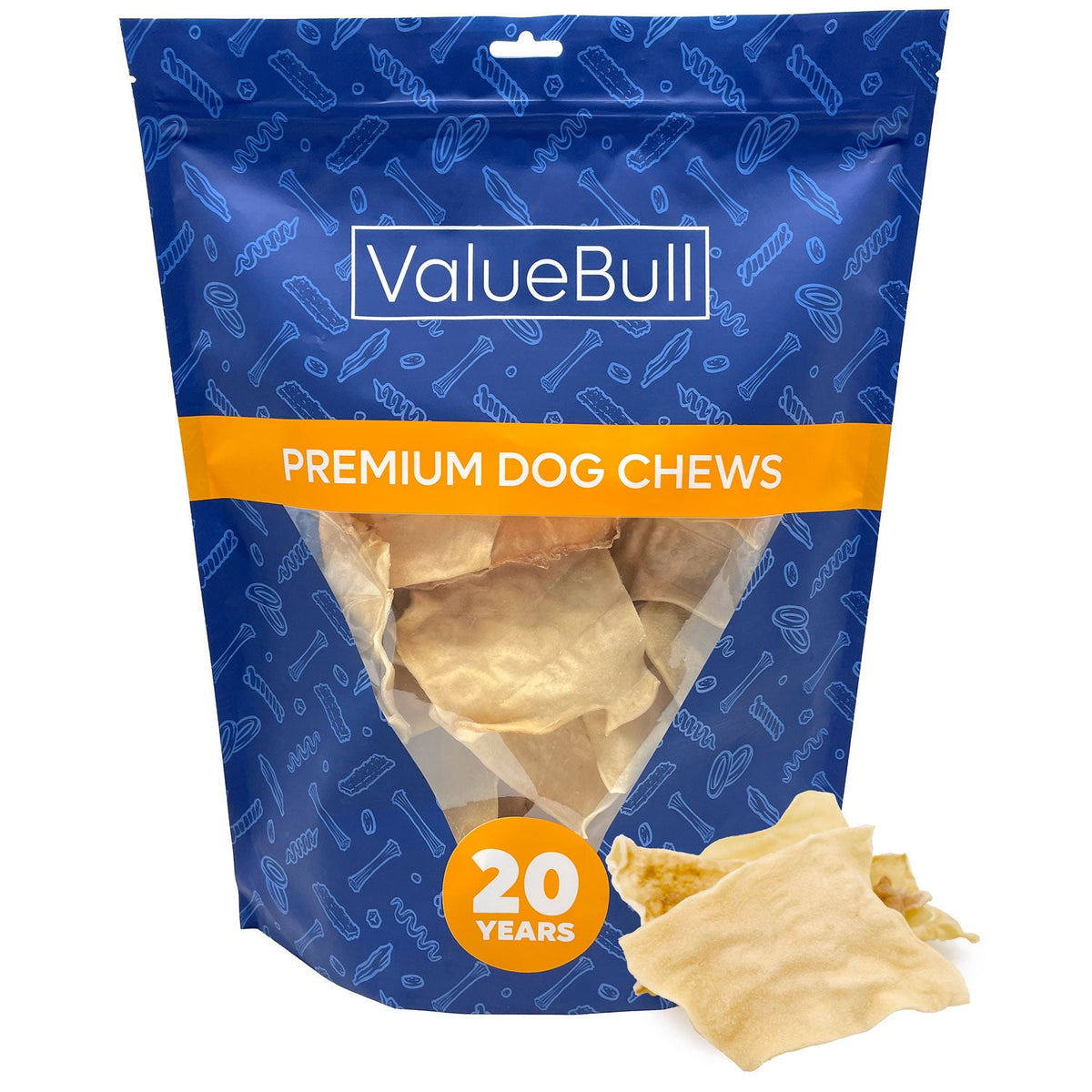 ValueBull USA Beef Collagen Chips Dog Chews, 50 Count