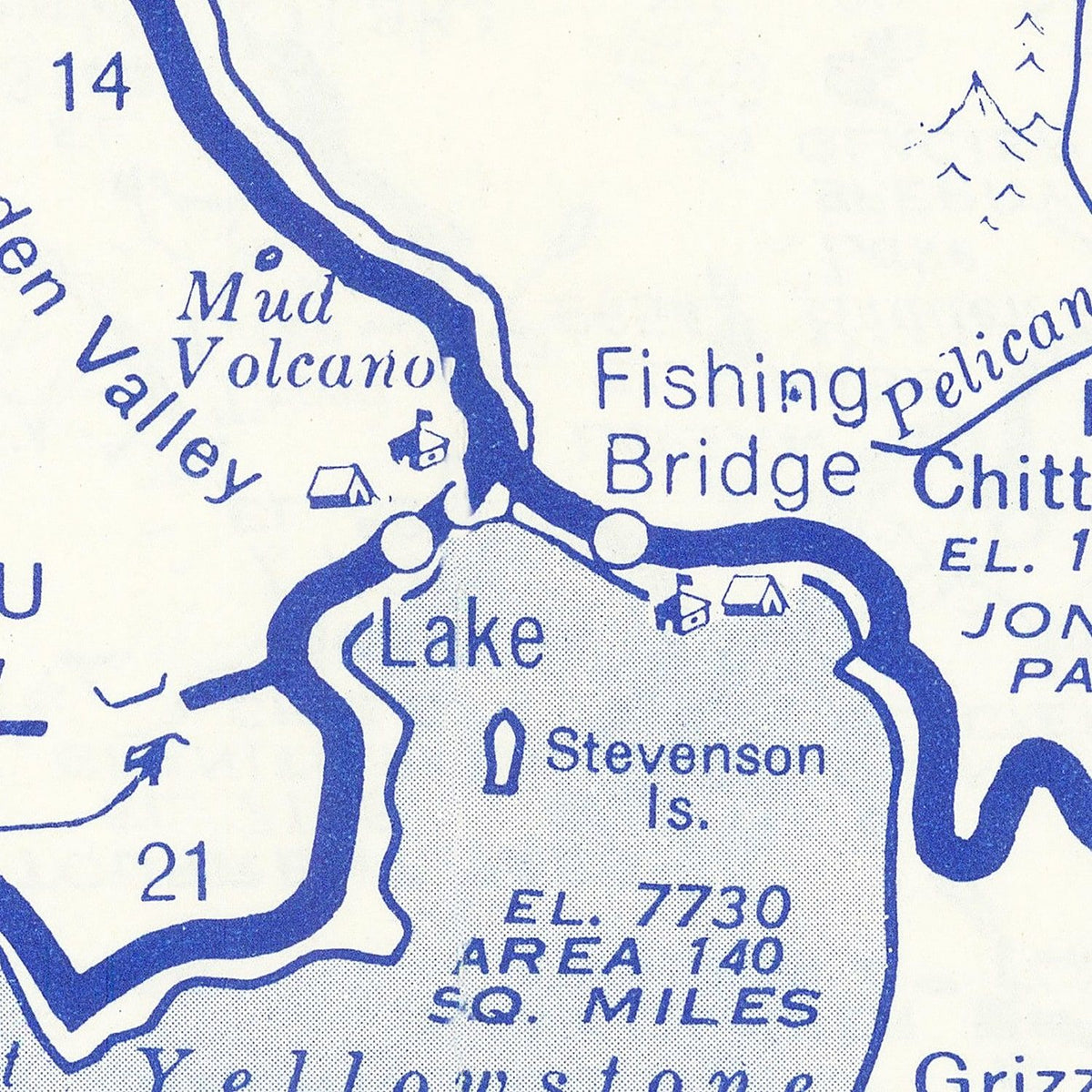 Vintage Yellowstone National Park Map 1930