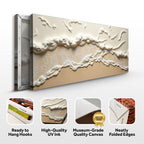 Beige Abstract Ocean Waves Wall Art