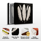 Minimalist Monochrome Feather Wall Art