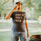 Body By BBQ and Beer Men's Shirt, Father's Day Tee, Funny