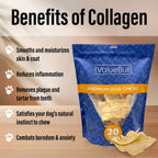 ValueBull USA Beef Collagen Chips Dog Chews, 100 Count