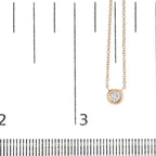 10K Rose Gold 1/2 Carat Round Brilliant-Cut Diamond Modern Bezel-Set Solitaire 16"-18" Pendant Necklace (H-I Color, SI2-I1 Clarity)