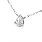 AGS Certified 14K White Gold 1/2 Cttw Diamond Pear 18" Pendant Necklace (H-I Color, VS2-SI1 Clarity)