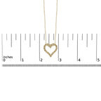 10K Yellow Gold Flashed .925 Sterling Silver 1/2 Cttw Champagne Diamond Miracle Plate Heart Pendant Necklace (K-L Color, I1-I2 Clarity) - 18"