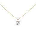 10K Yellow Gold Plated .925 Sterling Silver 1 1/2 Cttw Lab Grown Diamond Galaxy Halo Pendant Necklace