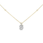 10K Yellow Gold Plated .925 Sterling Silver 1 1/2 Cttw Lab Grown Diamond Galaxy Halo Pendant Necklace