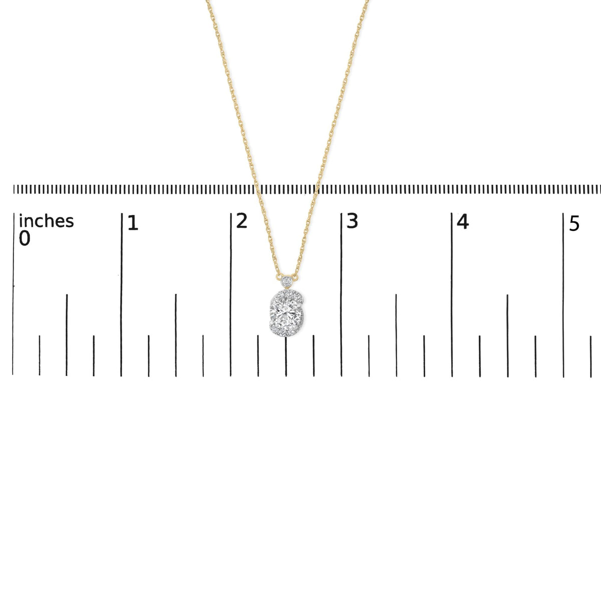 10K Yellow Gold Plated .925 Sterling Silver 1 1/2 Cttw Lab Grown Diamond Galaxy Halo Pendant Necklace