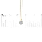 10K Yellow Gold Plated .925 Sterling Silver 2.0 Cttw Lab Grown Diamond Spoked Halo Pendant Necklace
