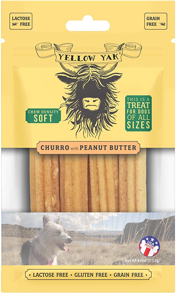 Yellow Yak Churro Peanut Butter Soft Dense Chew, 4 oz (Case of 6)