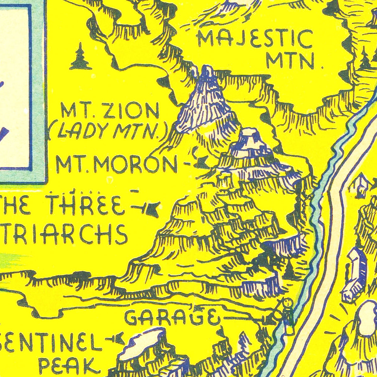 Vintage Map of Zion National Park, 1939