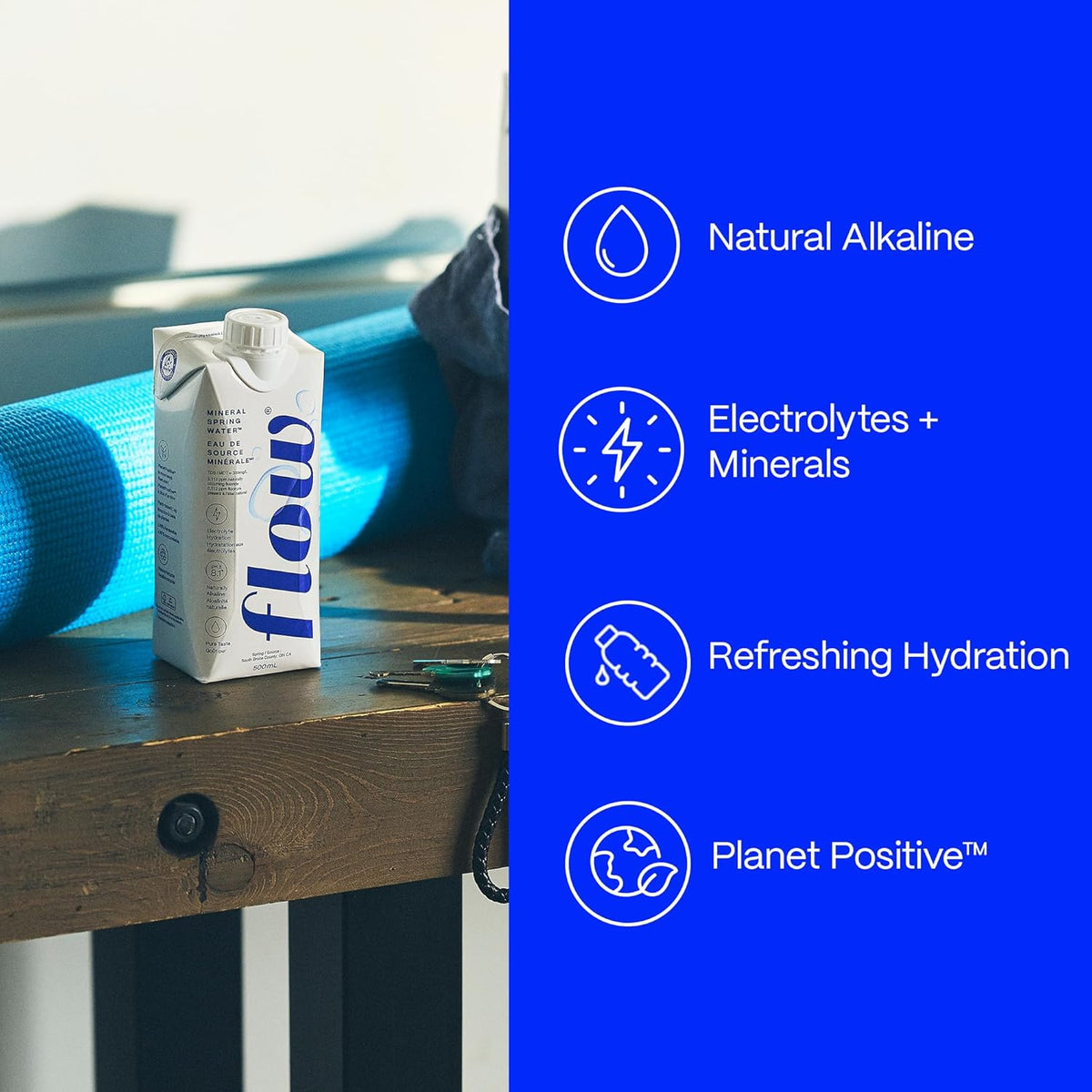 "Flow Alkaline Spring Water - 1L, Case of 6"