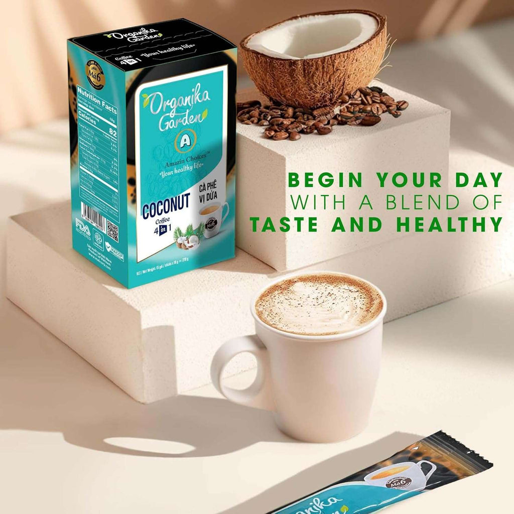 Amazin Choices Coconut Instant Coffee 4-in-1. 0.63 oz., 15 ct.