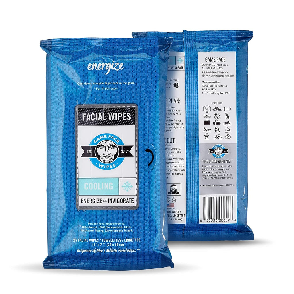 Game Face Antibacterial Face Wipes, 25 ct