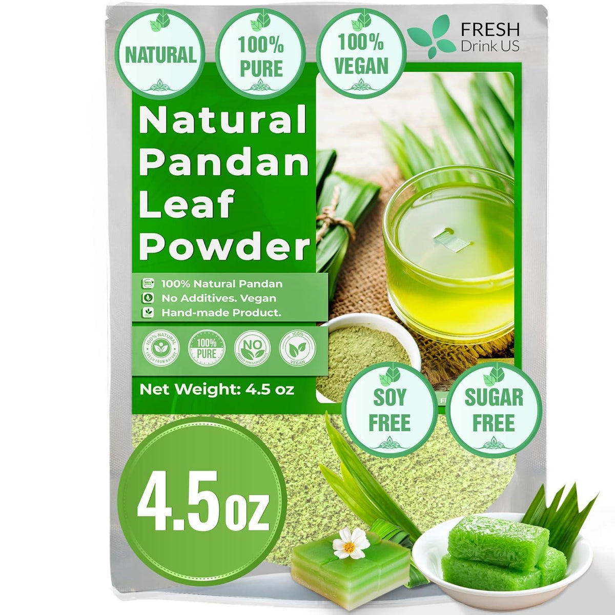Natural Pandan Leaves Dried, Pandan Leaf Powder, 100% Pure Dried Pandan Leaves, Pandan Leaf Tea, No Additives, No Caffeine, Vegan