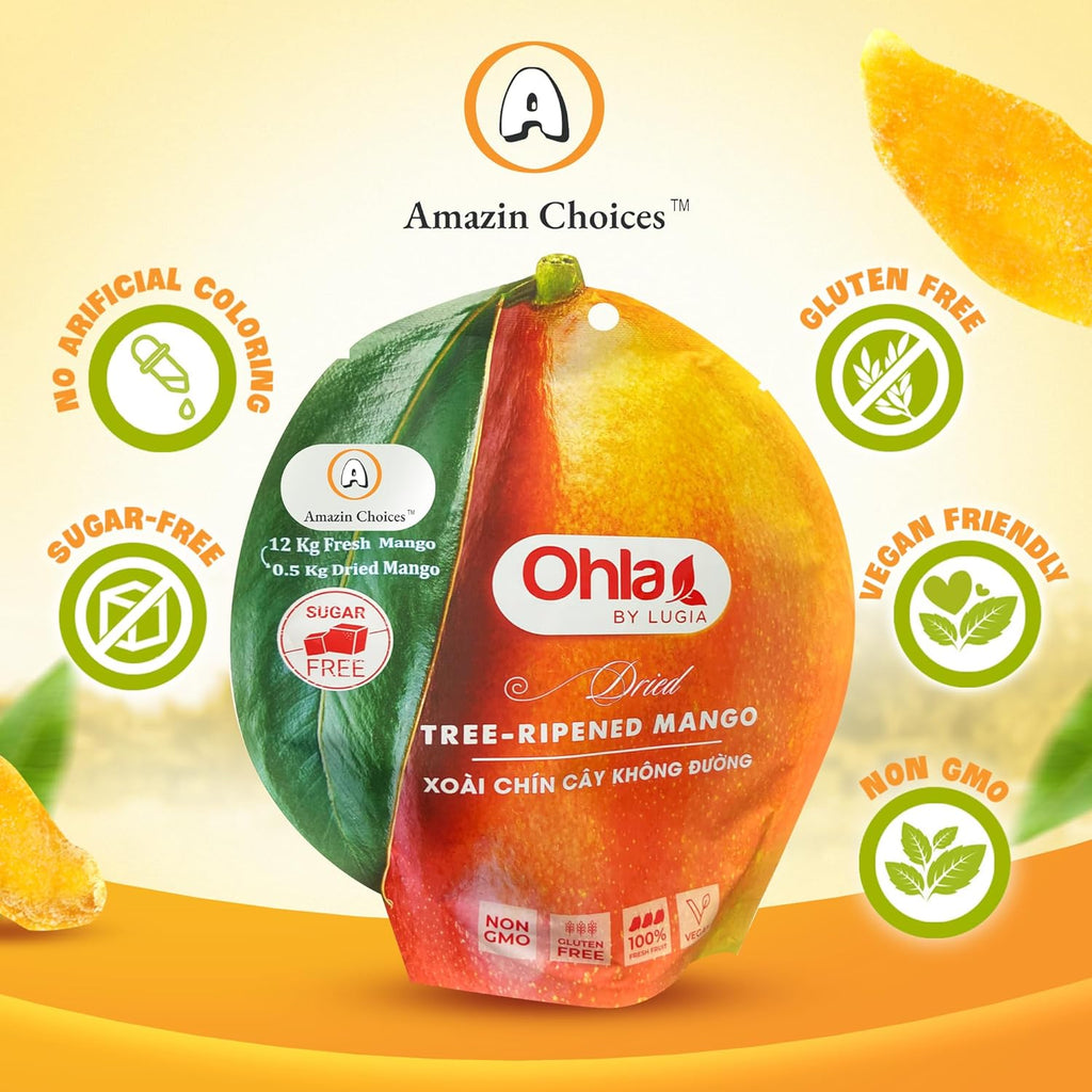 Amazin Choices Dried Tree-Ripened Mangoes, 7.05oz.