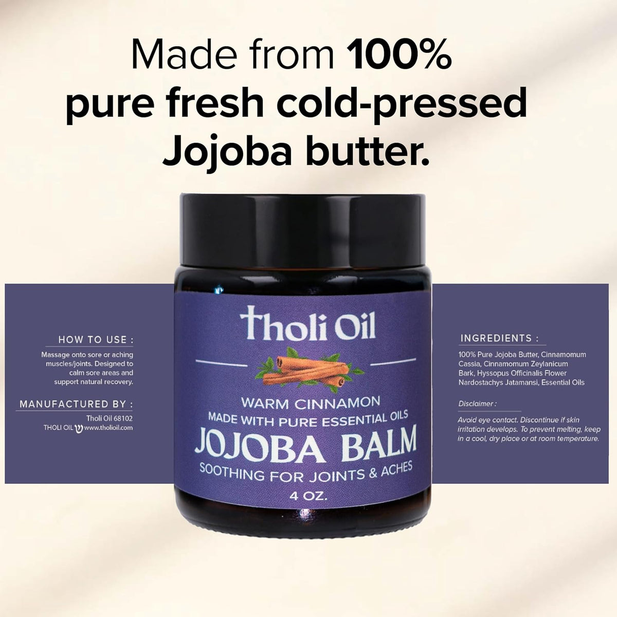 Jojoba Balm | Multiple Sizes | Vegan & Made in the USA | tHoli