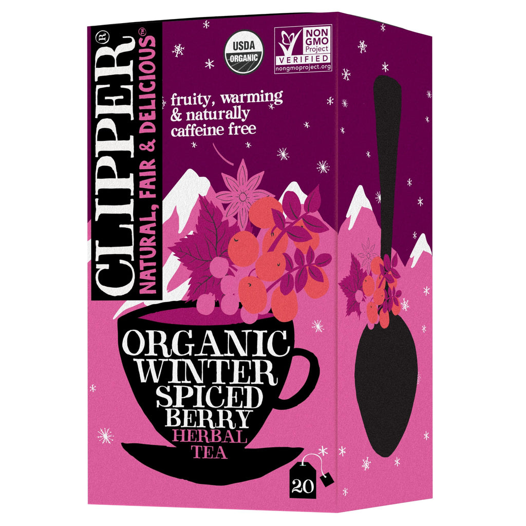 Clipper Organic Winter Spiced Berry Herbal Tea, 20 bags (Case of 6)