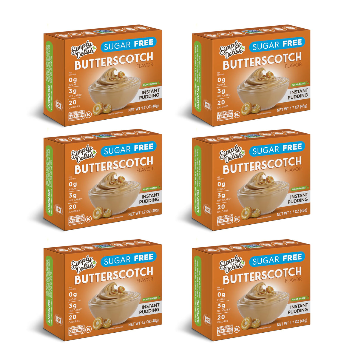 Simply Desserts Sugar-Free Instant Butterscotch Pudding, 1.7 oz (Case of 6)