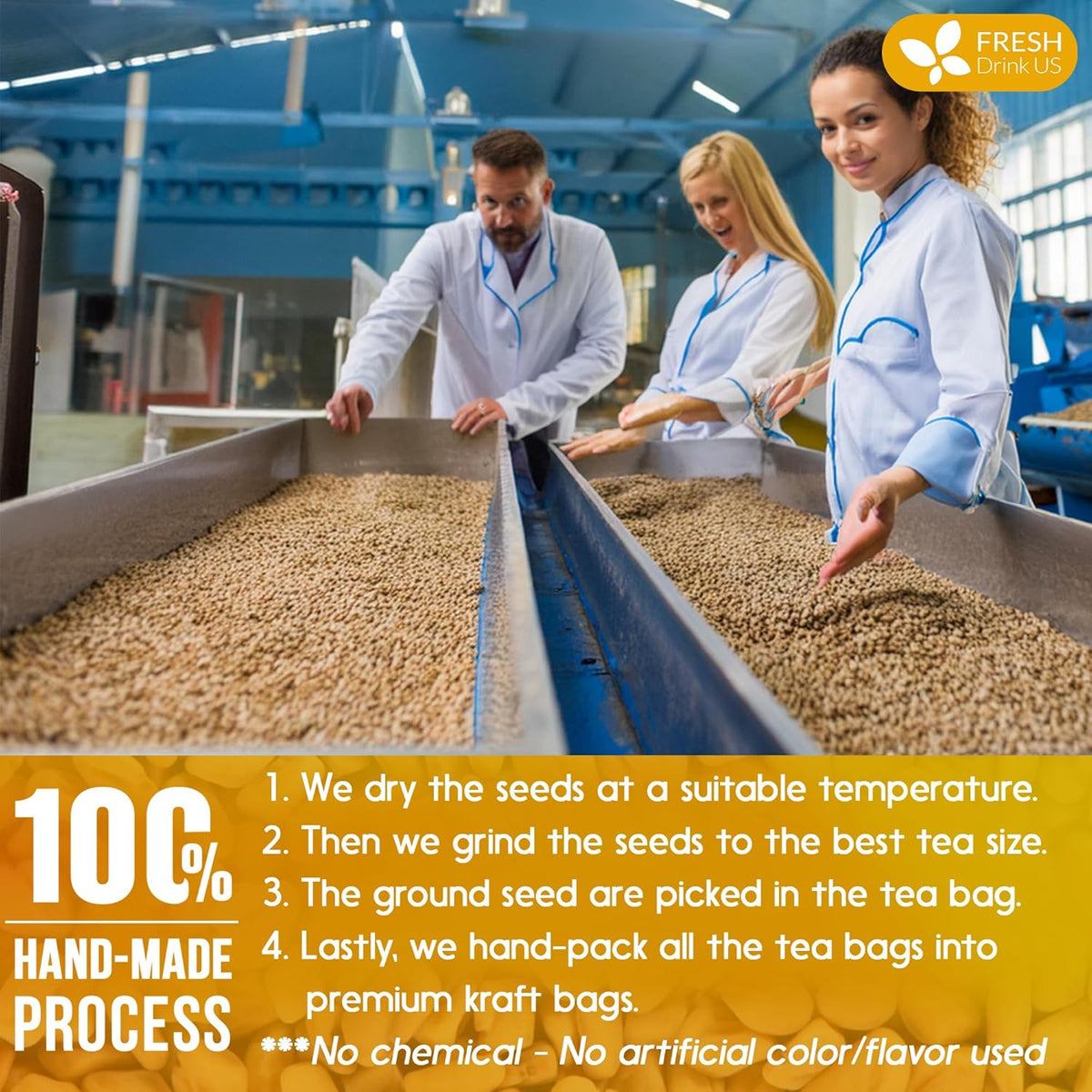 Premium Fenugreek Tea Bags. No Sugar, No Caffeine, No Gluten, Vegan. (30 Tea Bags)