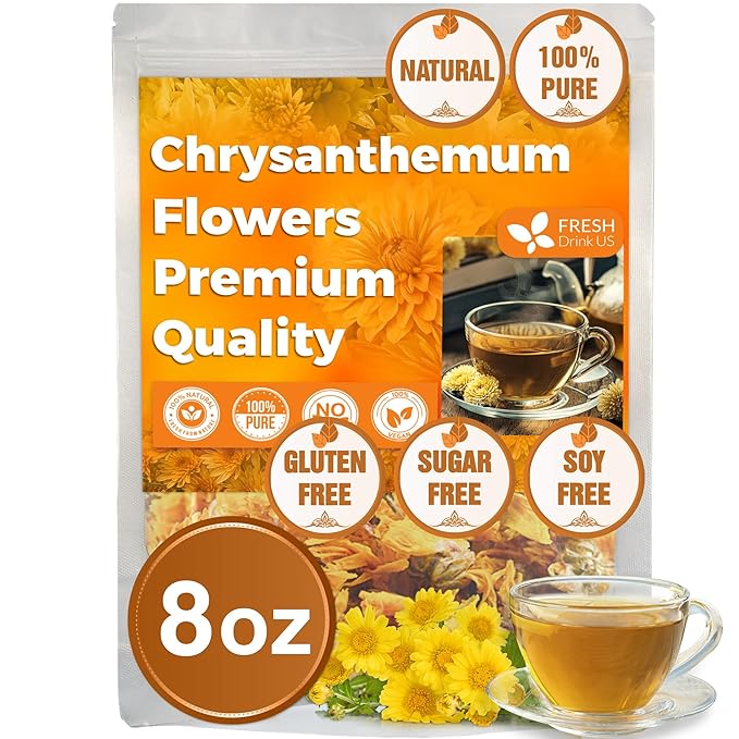 Premium Chrysanthemum Flowers, Chrysanthemum Herbal Tea, No Additives, No Caffeine, Vegan