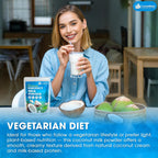 20oz Coconut Milk Powder, 100% Natural, Unsweetened, Perfect for Cake, Coffee, Tea, Creamer Alternative, No Additives, No Gluten, Vegetarian.