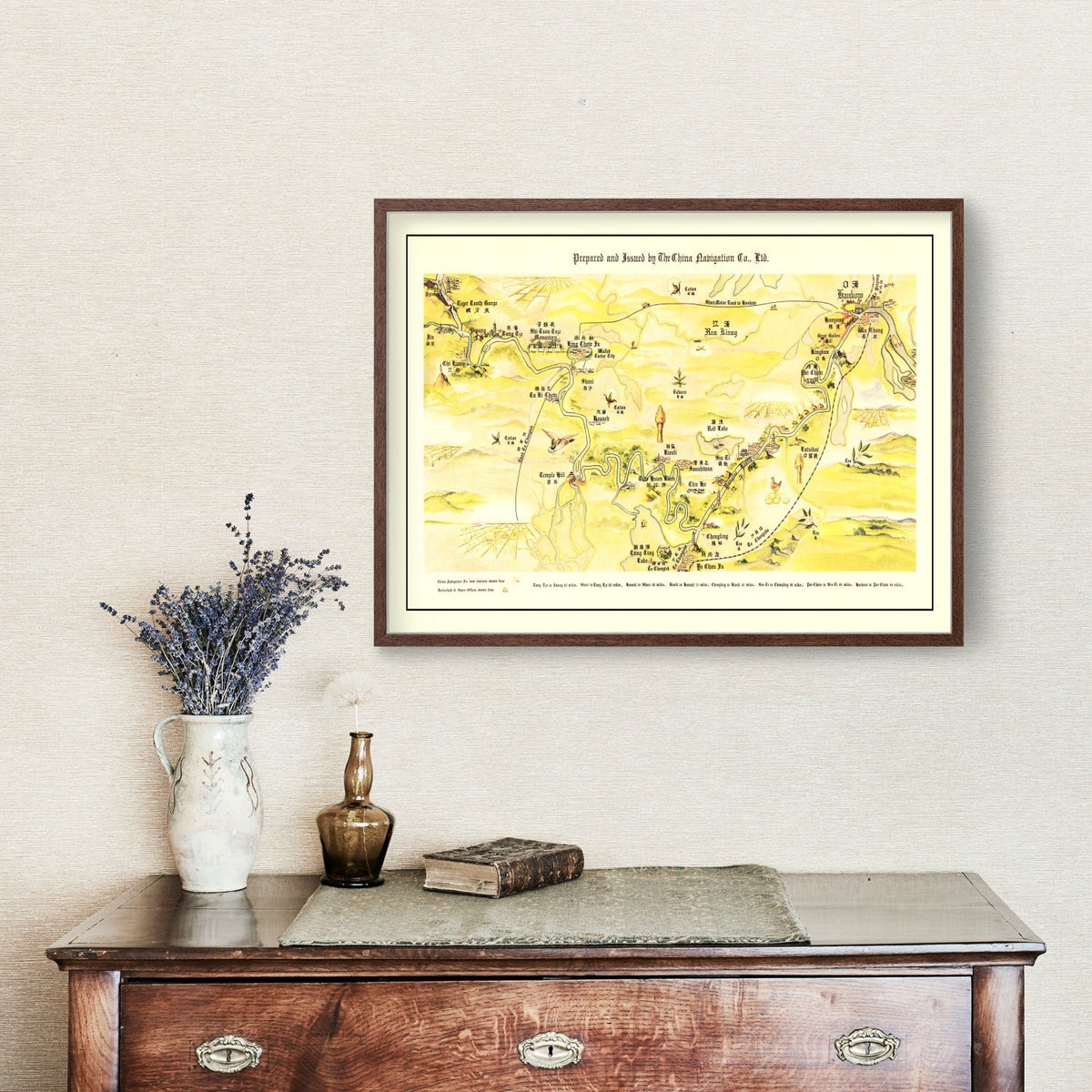 Vintage Map of Yangtze River Valley, 1930