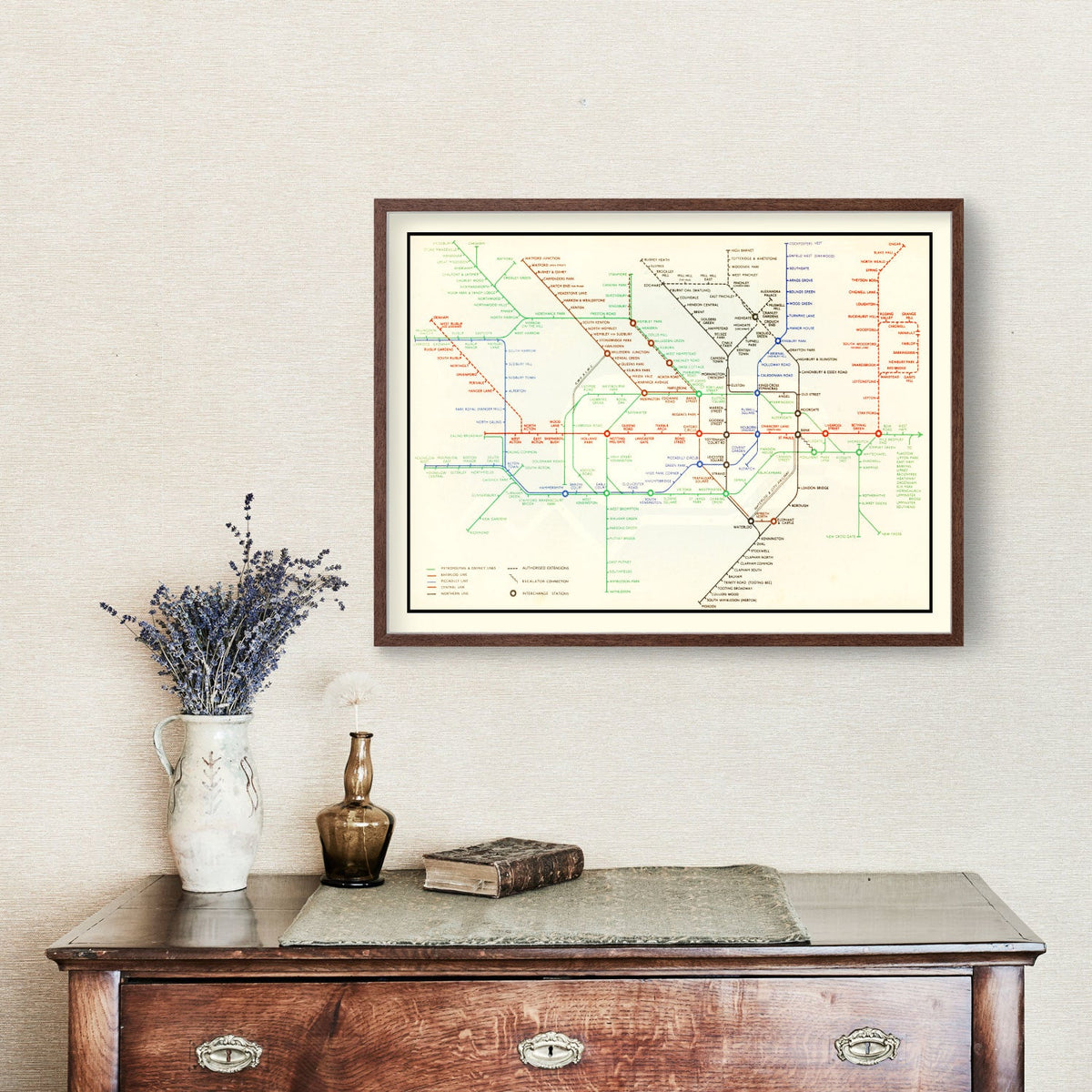 Vintage Railroad Map of London 1938