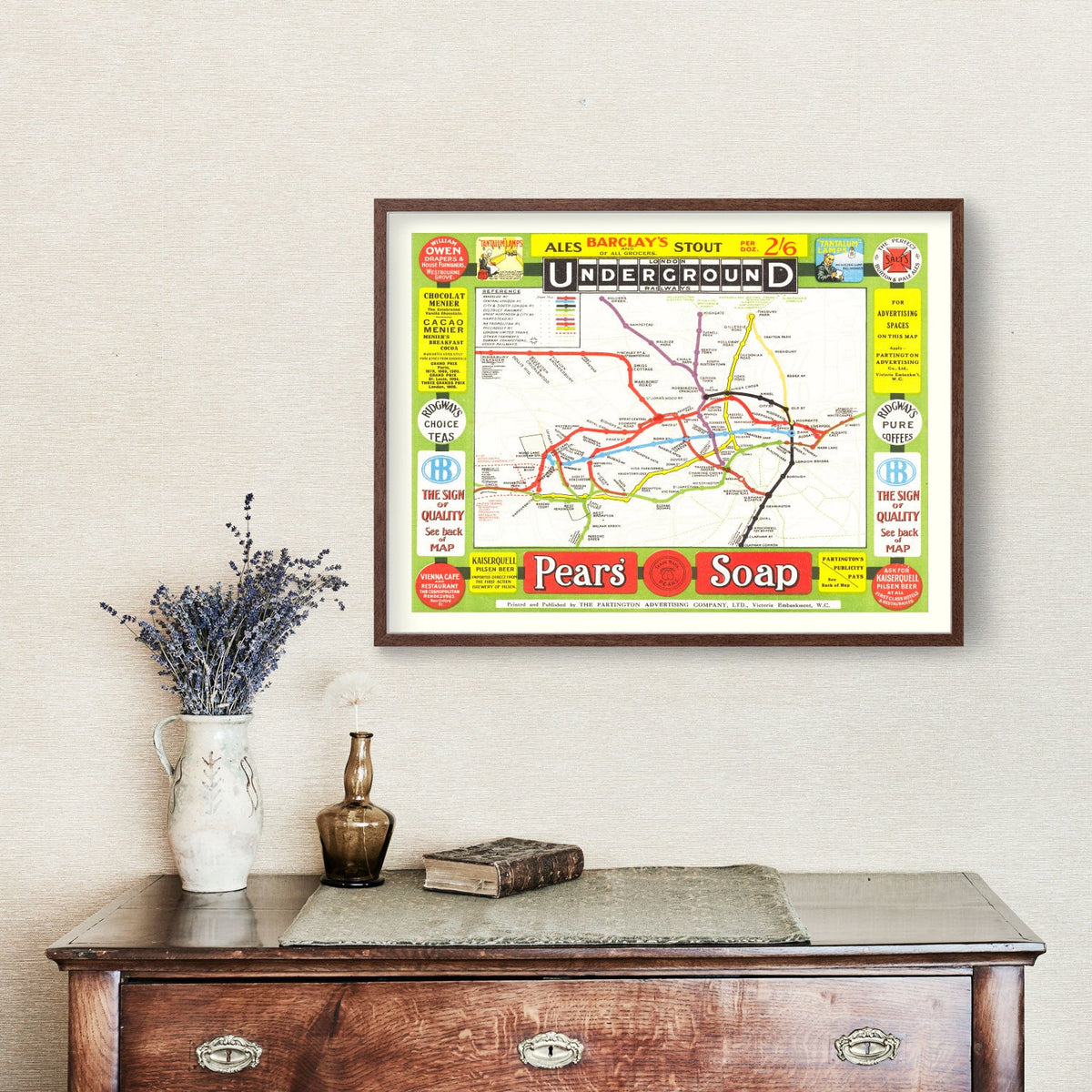 Vintage Railroad Map of London 1908