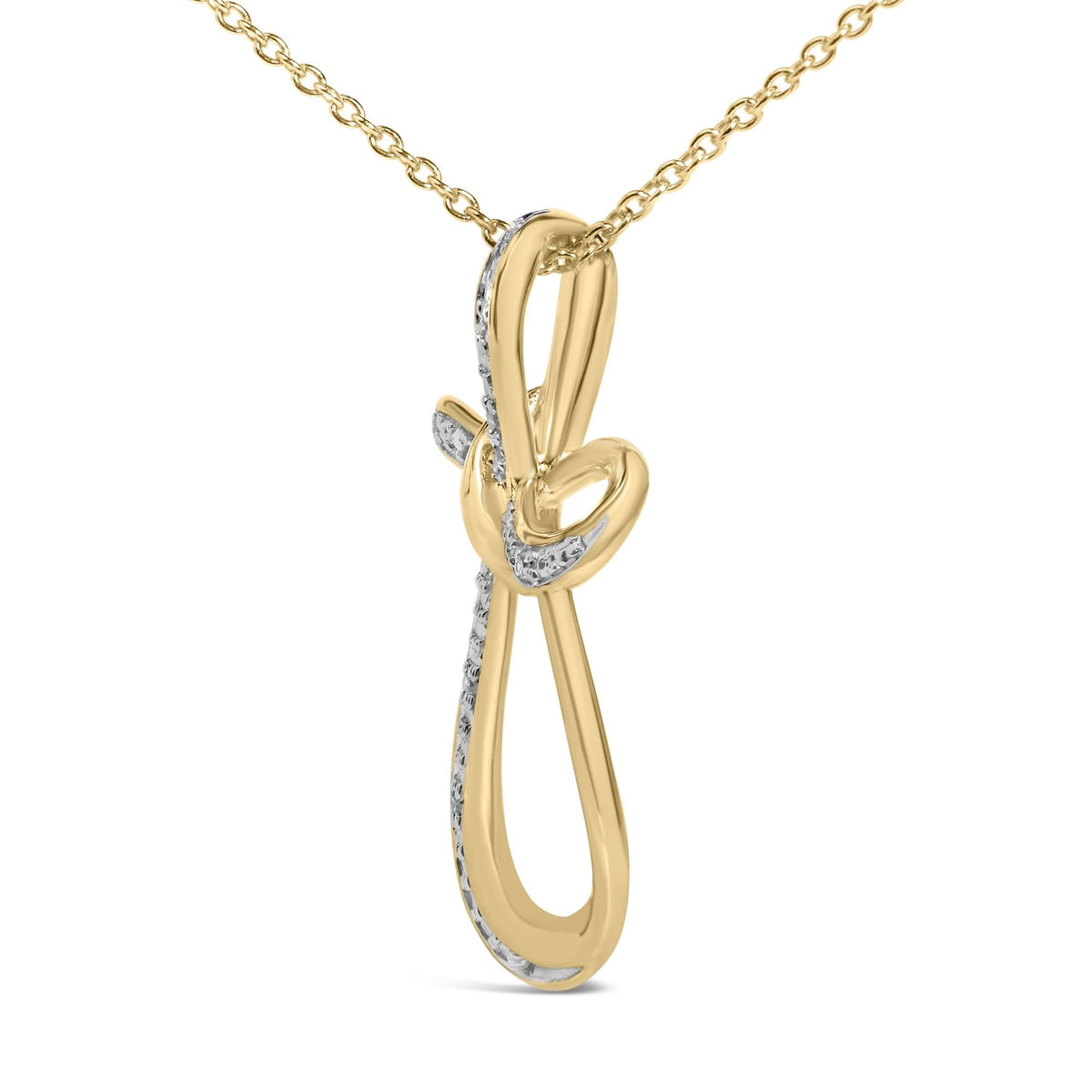 Gold Vermeil Diamond Accent Infinity Cross Pendant Necklace