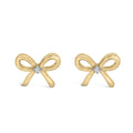 Gold Vermeil Diamond Accent Bow Earring