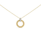 Gold Vermeil 1/10 Cttw Diamond Bold Pendant Necklace