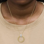 Gold Vermeil 1/10 Cttw Diamond Bold Pendant Necklace