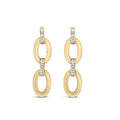 Gold Vermeil Diamond Accent Bold Oval Link Earring