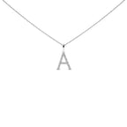 Sterling Silver Diamond Accent "A-Z" Initial Pendant Necklace
