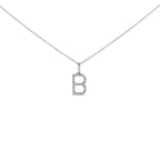 Sterling Silver Diamond Accent "A-Z" Initial Pendant Necklace