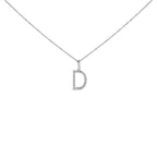 Sterling Silver Diamond Accent "A-Z" Initial Pendant Necklace