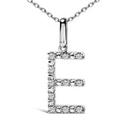 Sterling Silver Diamond Accent "A-Z" Initial Pendant Necklace