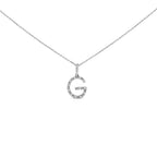 Sterling Silver Diamond Accent "A-Z" Initial Pendant Necklace