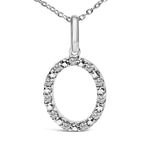 Sterling Silver Diamond Accent "A-Z" Initial Pendant Necklace