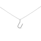 Sterling Silver Diamond Accent "A-Z" Initial Pendant Necklace