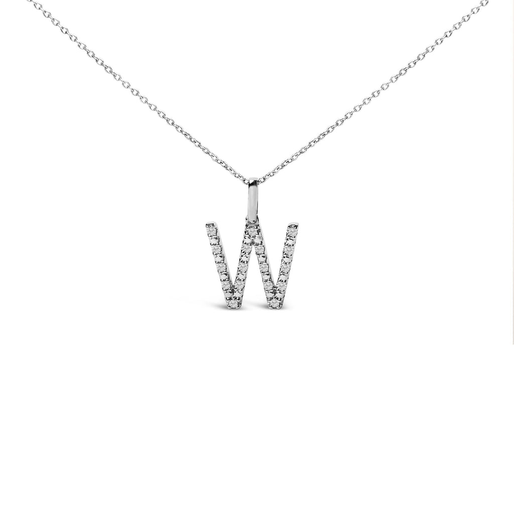 Sterling Silver Diamond Accent "A-Z" Initial Pendant Necklace