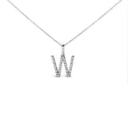 Sterling Silver Diamond Accent "A-Z" Initial Pendant Necklace