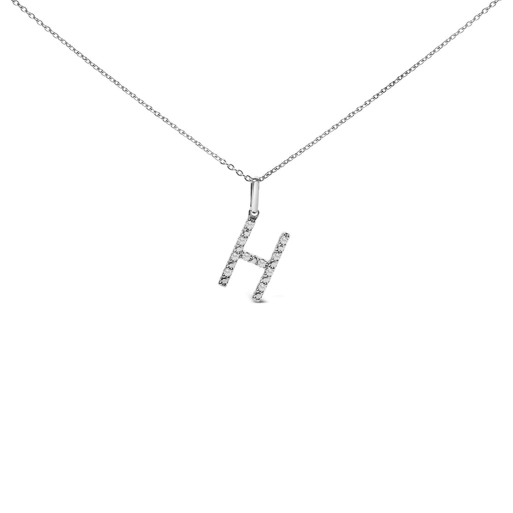 Sterling Silver Diamond Accent "A-Z" Initial Pendant Necklace