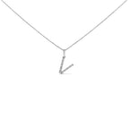 Sterling Silver Diamond Accent "A-Z" Initial Pendant Necklace