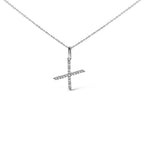 Sterling Silver Diamond Accent "A-Z" Initial Pendant Necklace