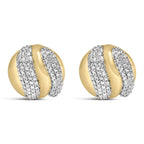 Gold Vermeil 1/10 Cttw Diamond Bold Dome Stud Earring