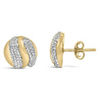 Gold Vermeil 1/10 Cttw Diamond Bold Dome Stud Earring