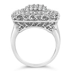 Sterling Silver 1.0 Cttw Diamond Celtic Knot Cocktail Ring